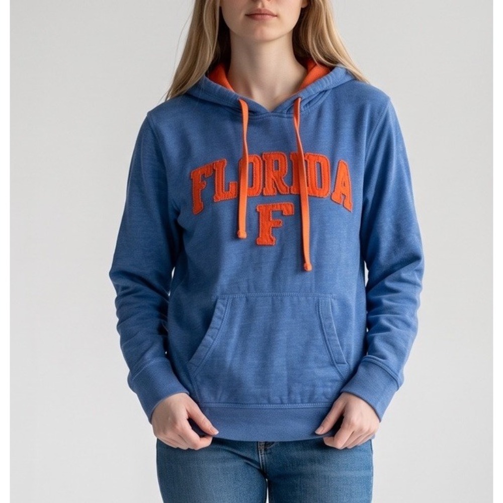 PRESSBOX Florida Gators Womens L Blue Orange Pullover Hoodie NCAA College UF